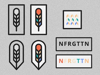 nfrgttn arrows branding exploration feather lines logo pastel square