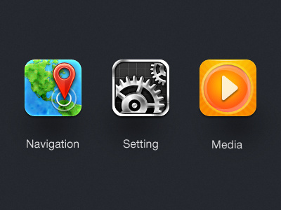 Icons Navigation Setting Media