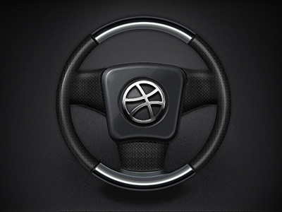 Steering Wheel car dribbble icon metal navi steering wheel