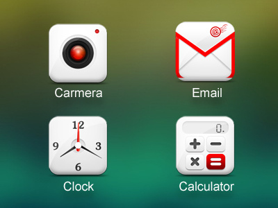 Clock_Email_Calculator calculator carmera clock email icon