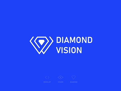 DiamondVision Logo app blue branding design diamond diamondlogo graphic design illustration liner logo logodesign ui vector vision