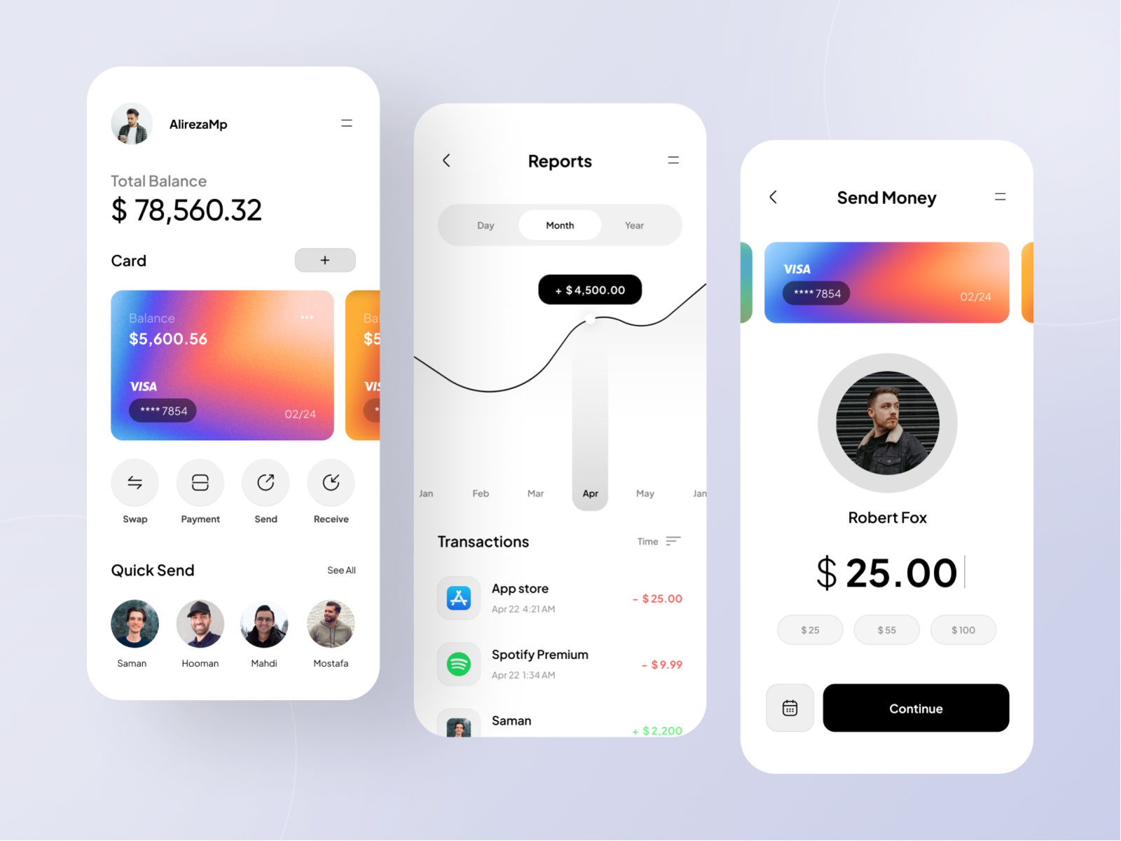 Finance Mobile App Design - Light Mode By Alireza Mp For Duxica On Dribbble