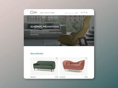 Furniture brand Cozy (Desktop version) branding design figma furniture furniture design furniture website prototype prototyping ui ux web web design