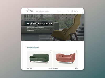 Furniture brand Cozy (Desktop version)