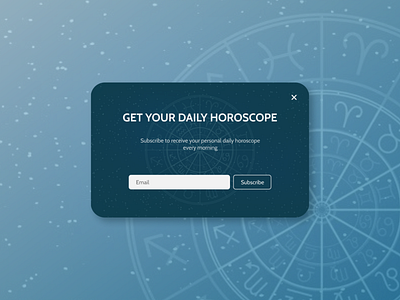 Pop Up / Overlay dailyui dailyui016 dailyuichallenge design figma horoscope mobile app overlay popup subscribe ui ux zodiac