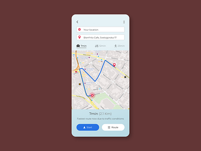 Location Tracker 020 daily ui 020 dailyui dailyuichallenge design figma gps location location tracker map mobile app navigation route tracker ui ux
