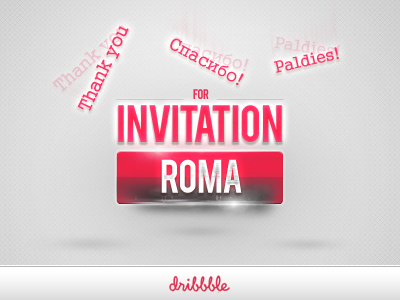 Dribbble Thanks! dribbble greeting invite pinks