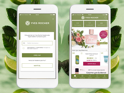 Yves Rocher App Design app app design app ui application appui cosmetics ecommerce ecommerce app ecommerce shop homepage ios app mobile mobile app design mobile ui online shop personal care signin skincare turkey ui