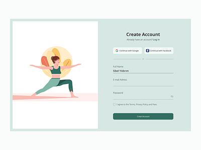 Yoga App Sign Up / UI