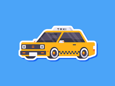 Car Sticker - Taxi affinity affinitydesigner cab car flat illustration madeinaffinity simple sticker taxi yellow