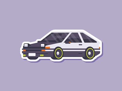 Car Sticker - AE86 Drift Car ae86 affinity affinity designer car drift flat illustration madeinaffinity sticker