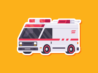 Car Sticker - Ambulance affinity affinitydesigner ambulance car flat illustration madeinaffinity red simple sticker