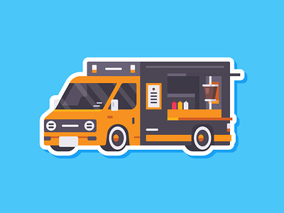 Car Sticker - Food Truck affinity affinitydesigner car flat food food truck illustration madeinaffinity simple sticker truck