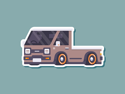 Car Sticker - Pick Up affinity affinitydesigner car flat illustration low madeinaffinity pick up simple sticker truck