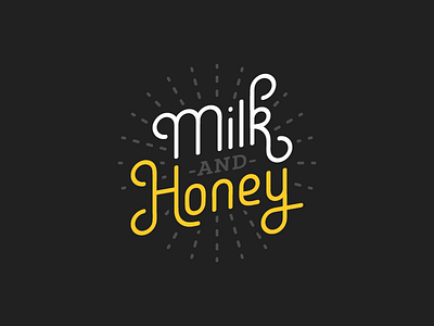 Milk & Honey honey lettering logo milk simple white yellow