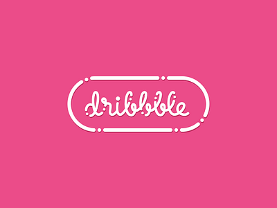 Dribbble Dotted Line dotted dribbble lettering line logotype simple type