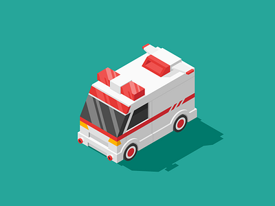 Ambulance Isometric ambulance cars concept flat fun isometric