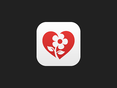 Flower Heart app icon flower flower heart heart icon silhouette simple