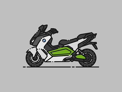 BMW C Evolution bmw c dotted evolution lineart motor motorcycle simple