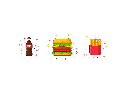 Pixel Junk Food burger cola food french fries pixel pixelart snack