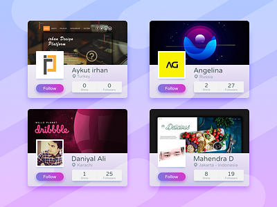 Players to Follow dribbble follow inviation player profile ui