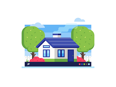 Small House ver. 2 design diorama flat house house illustration illustration simple small vector