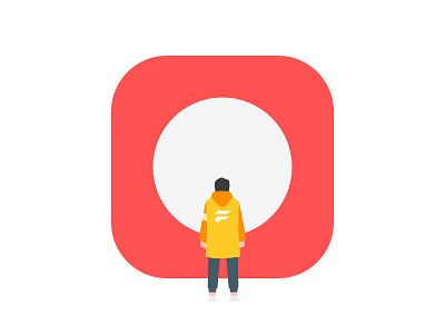 New Journey app icon circle design flat illustration journey people rounded simple vector