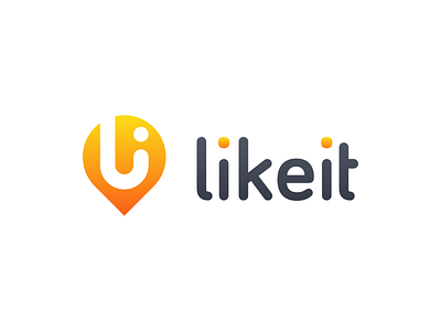 Like It Logo affinity branding design flat icon like location pin logo pin simple vector