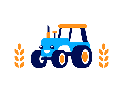 Cute Tractor affinity cute design field flat icon illustration logo simple tractor vector
