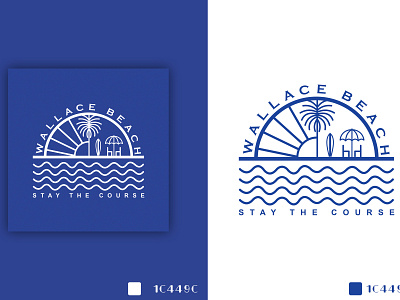 "WALLACE BEACH" Logo beach logo business logo hotel logo illustration logo logo design logo mark mini minimal minimalist logo