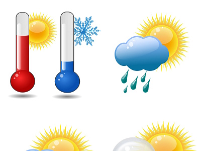 weather icon blue card icon illustration sun weather weathered