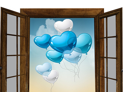 window 2 ballons branding card design eps happy illustration invite ipeg jpg logo vector wedding