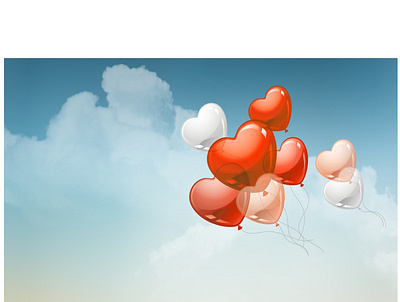 blue sky card ballons birthday card design happy illustration party present vector wedding