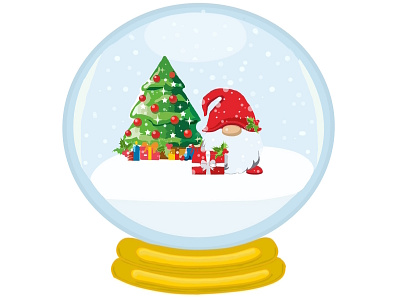 Glass snowball 3d animation branding card design graphic design happy icon illustration logo motion graphics ui vector