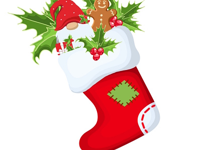 Christmas sock's branding card christmas claus design digital happy icon illustration logo santas socks vector