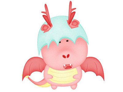 Baby Dragon baby cartoon character cute dragon egg illustration red dragon vector