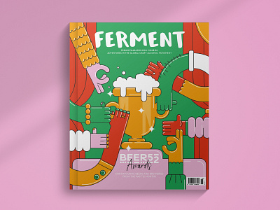 Ferment Magazine 2d illustration advertising beer bubbly cover illustration design editorial editorial illustration female illustrator illustration magazine playful