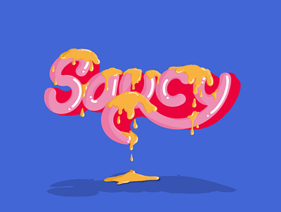 Saucy Valentine's type 2d illustration 3d art colourful female illustrator illustrated type illustration lettering love playful sauce typography valentine day