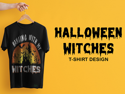 Halloween Witches T-shirt Design graphic design halloween illustration tshirt tshirtdesign