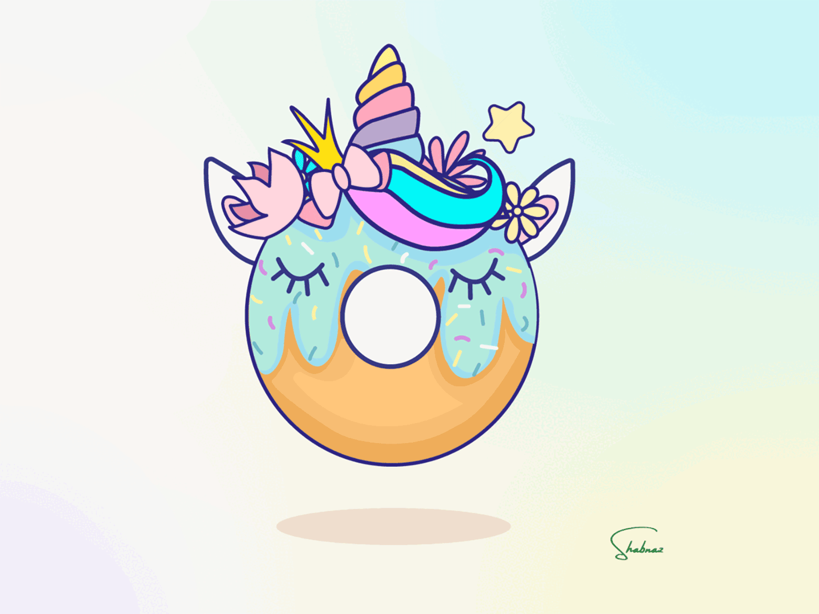 Unicone Donut Illustration Design adobe illustration animation artwork astfood branding challenge daily designer digitalillustration dribbblers food gif gifs graphic design inspiration marketing menu motion graphics motiongraphics restaurants