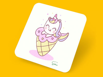 Unicorn Ice-cream Illustration Design