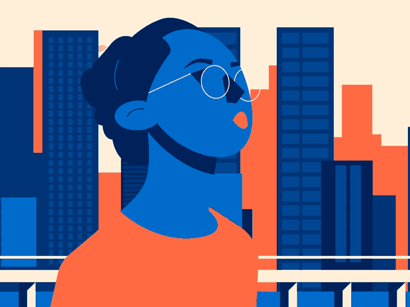 City vibes animation character design flat design illustration motion motion design motiongraphics portrait