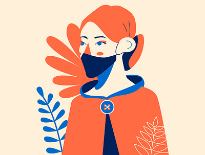 Fall chic character design flat design illustration portrait woman