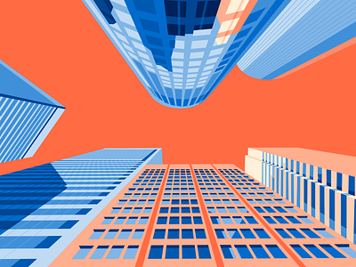 50 Front Street, San Francisco CA abstract abstraction architecture flat design geometric geometry illustration perspective san francisco sky skyscraper