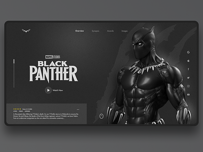 Black Panther UI design figma minimal product design ui