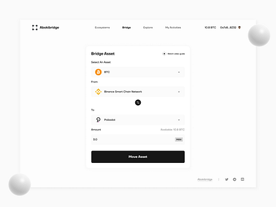 Abokibridge - Crypto bridge crypto cryptocurrency design figma minimal product design ui web3