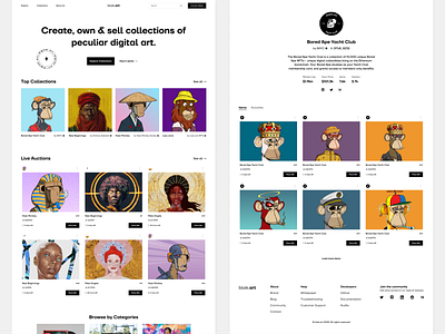 blak.art NFT marketplace landing page