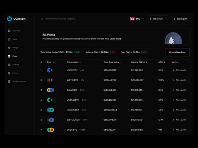 Quadcoin - Liquidity Pools