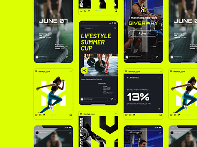 Lifestyle smart fitness Brand Identity branding graphic design illustration logo post template social media visual concept visual identity