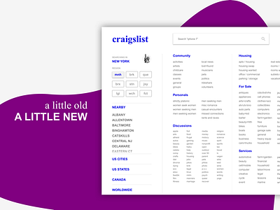 Craigslist Redesign Concept challenge concept craigslist redesign ui ux